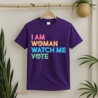 I Am Woman Watch Me Vote T-Shirt thumb 2