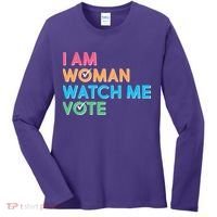 I Am Woman Watch Me Vote Women's Long Sleeve Shirt thumb 0