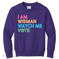 I Am Woman Watch Me Vote Kids Sweatshirt thumb 0