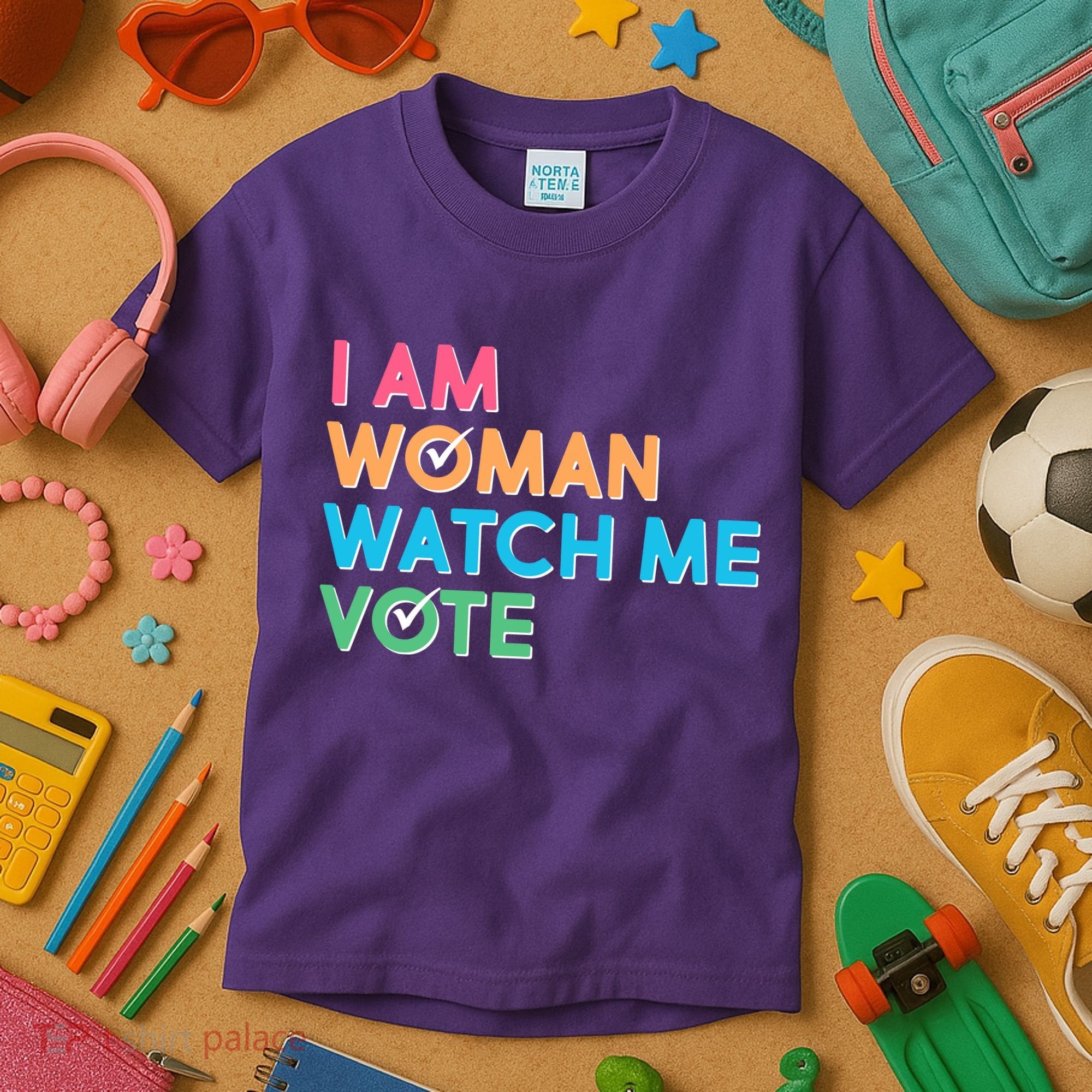 I Am Woman Watch Me Vote Kids T-Shirt
