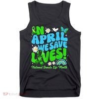 In April We Save Lives Organ Donate Life Month Tank Top thumb 0