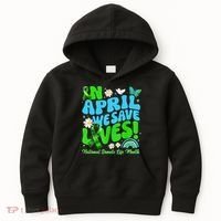 In April We Save Lives Organ Donate Life Month Kids Hoodie thumb 0