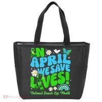 In April We Save Lives Organ Donate Life Month Tote Bag thumb 0