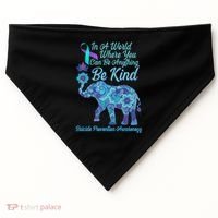 In A World Where You Can Be Anything Be Kind Elephant USA-Made Doggie Bandana thumb 0