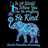 In A World Where You Can Be Anything Be Kind Elephant Bucket Hat thumb 4