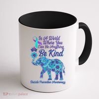 In A World Where You Can Be Anything Be Kind Elephant Coffee Mug thumb 1