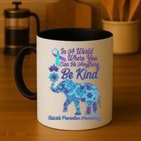 In A World Where You Can Be Anything Be Kind Elephant Coffee Mug thumb 4