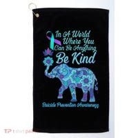 In A World Where You Can Be Anything Be Kind Elephant Golf Towel thumb 0