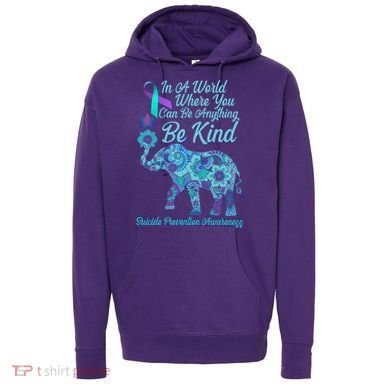 In A World Where You Can Be Anything Be Kind Elephant Hoodie