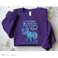 In A World Where You Can Be Anything Be Kind Elephant Sweatshirt thumb 2