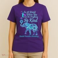 In A World Where You Can Be Anything Be Kind Elephant T-Shirt thumb 4