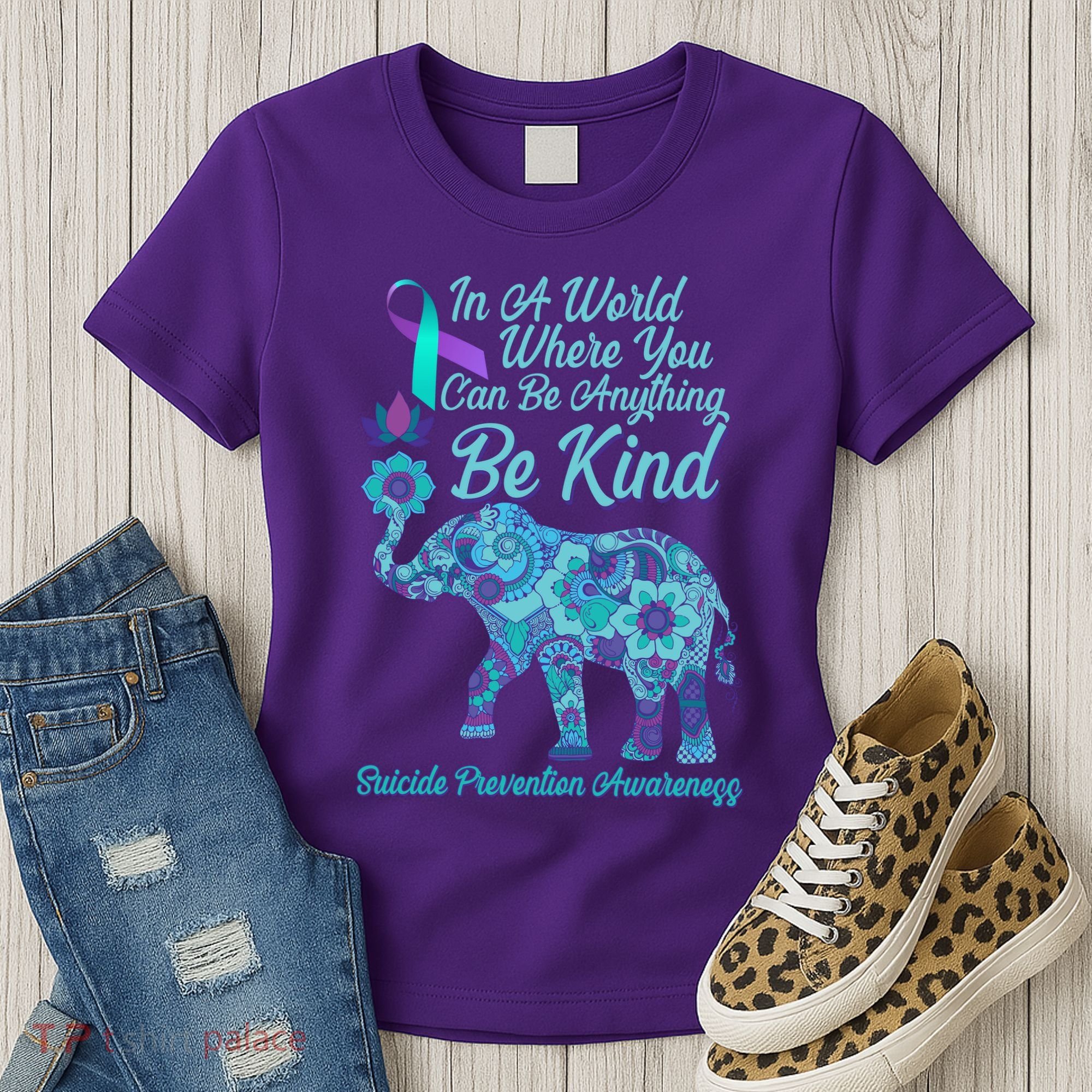 In A World Where You Can Be Anything Be Kind Elephant Women's T-Shirt