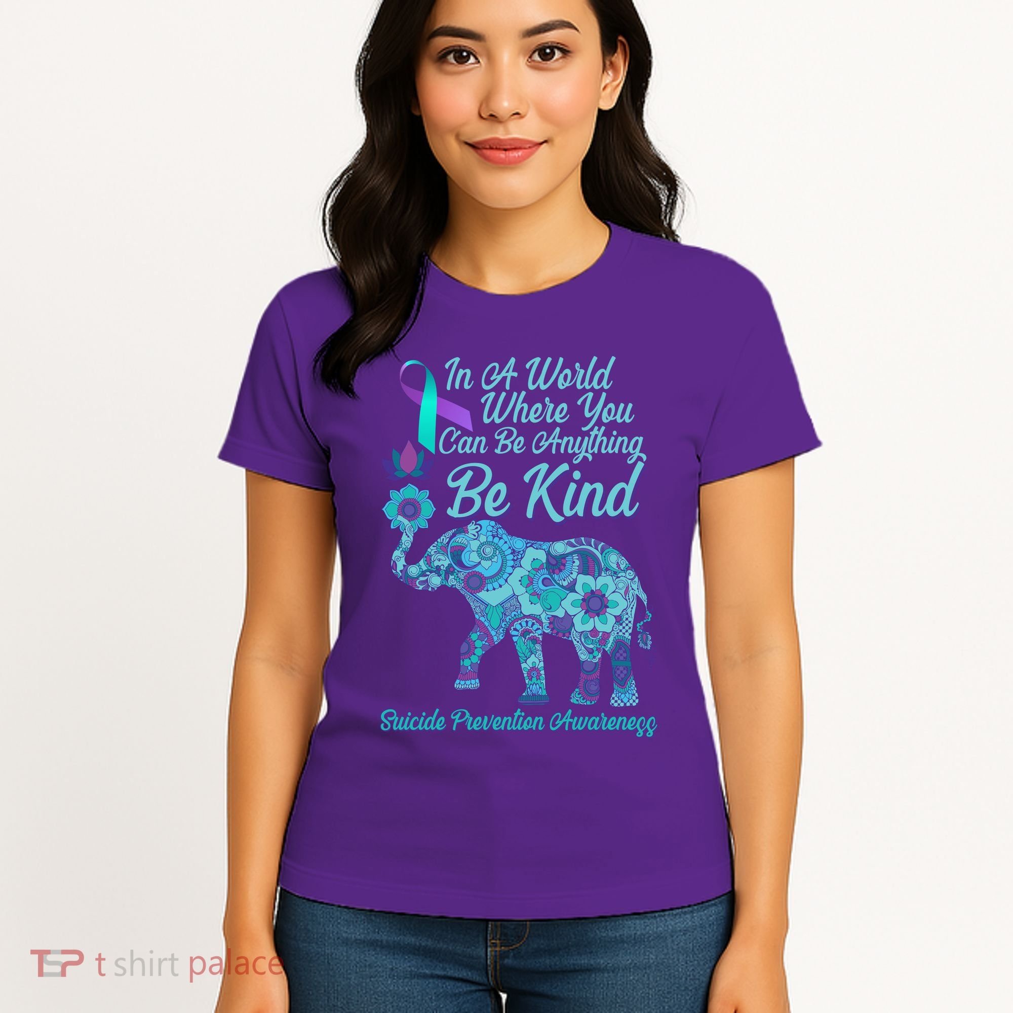 In A World Where You Can Be Anything Be Kind Elephant Women's T-Shirt