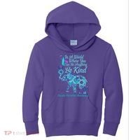 In A World Where You Can Be Anything Be Kind Elephant Kids Hoodie thumb 0