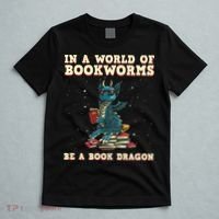 In A World Full Of Bookworms Be A Book Dragon T-Shirt thumb 5