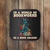 In A World Full Of Bookworms Be A Book Dragon Coaster thumb 0