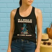 In A World Full Of Bookworms Be A Book Dragon Women's Tank Top thumb 2