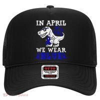 In April We Wear Blue T rex Dinosaur Child Abuse Prevention Hat thumb 0