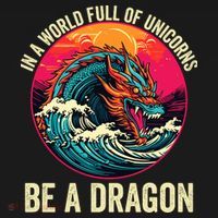 In A World Full Of Unicorns Be A Dragon Unicorns & Dragons Dragon Lovers T-Shirt thumb 7