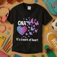 It's A Work Of Heart CNA Certified Nursing Assistant Kids T-Shirt thumb 3