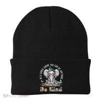 In A World Where You Can Be Anything Be Kind Autism Elephant Beanie thumb 0