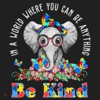 In A World Where You Can Be Anything Be Kind Autism Elephant Beanie thumb 2