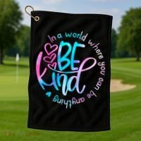 In A World Where You Can Be Anything Be Kind Kindness Gift Golf Towel thumb 1