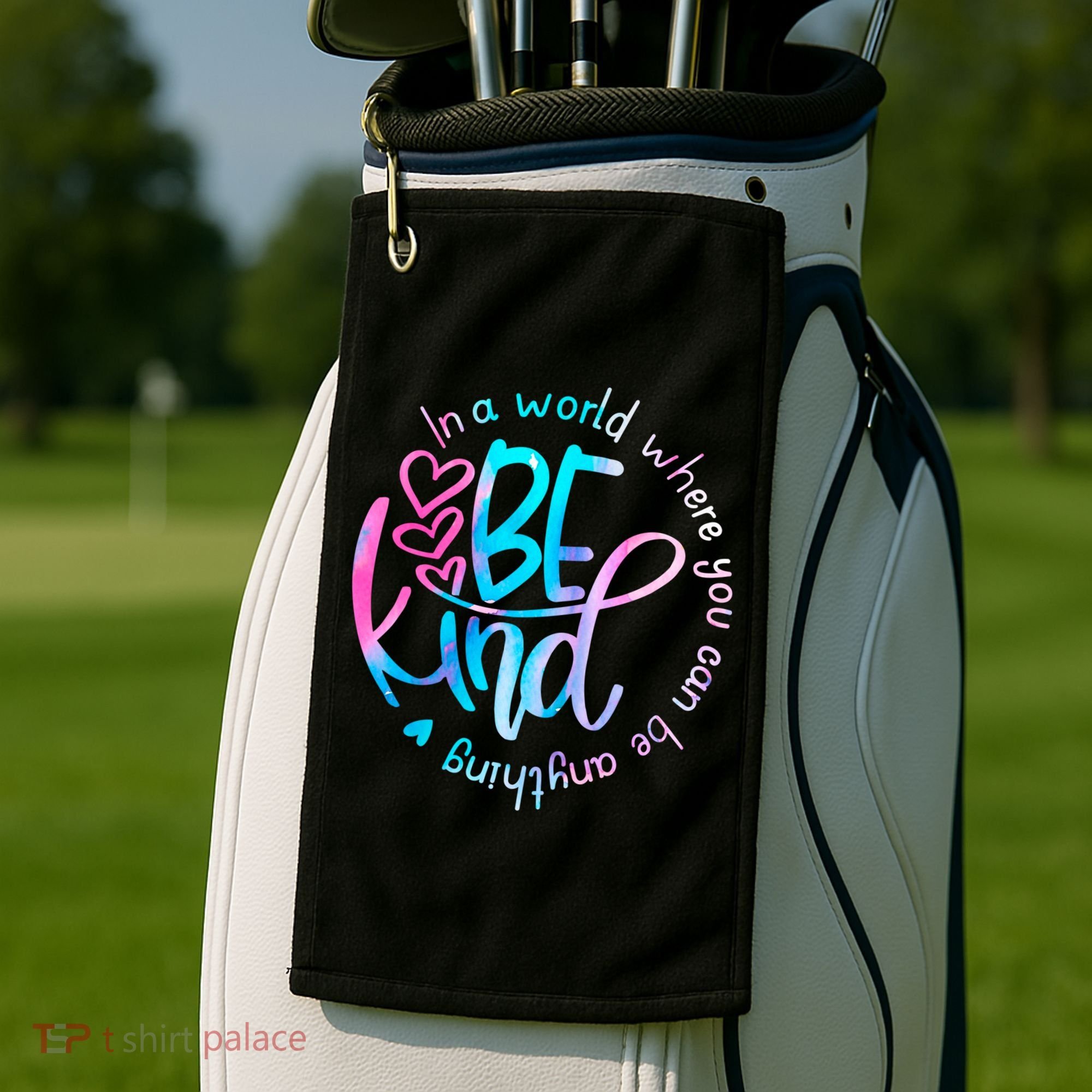 In A World Where You Can Be Anything Be Kind Kindness Gift Golf Towel