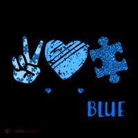 In April We Wear Blue Peace Love Autism Awareness Coffee Mug thumb 5