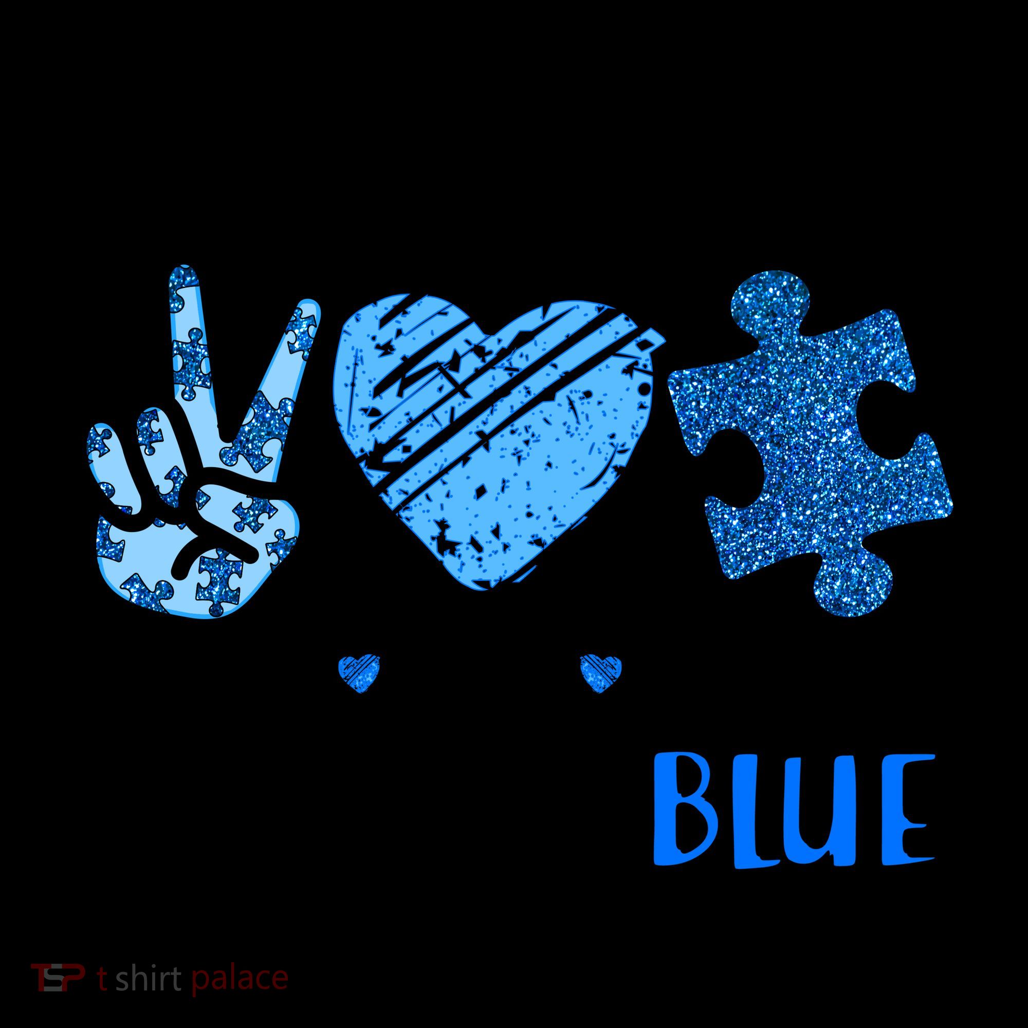 In April We Wear Blue Peace Love Autism Awareness Coffee Mug