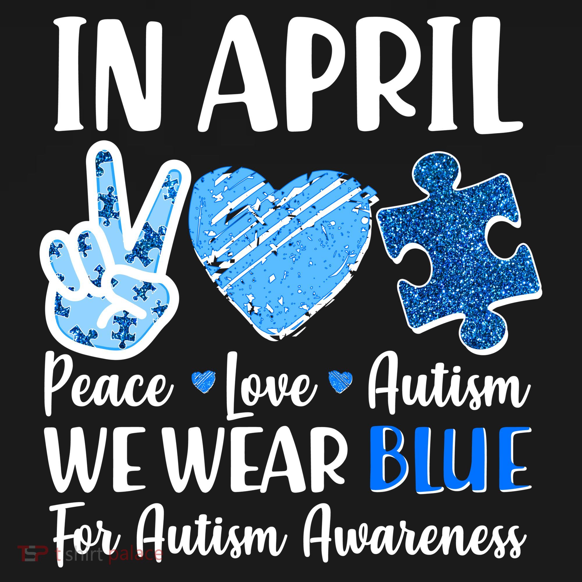 In April We Wear Blue Peace Love Autism Awareness Visor