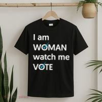 I Am Woman Watch Me Vote 2024 Blue Wave Vote T-Shirt thumb 2