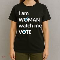 I Am Woman Watch Me Vote 2024 Blue Wave Vote T-Shirt thumb 4