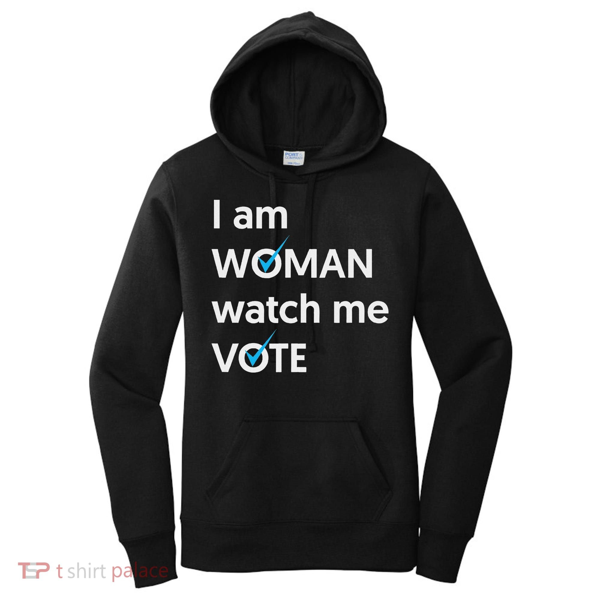 I Am Woman Watch Me Vote 2024 Blue Wave Vote Women's Hoodie