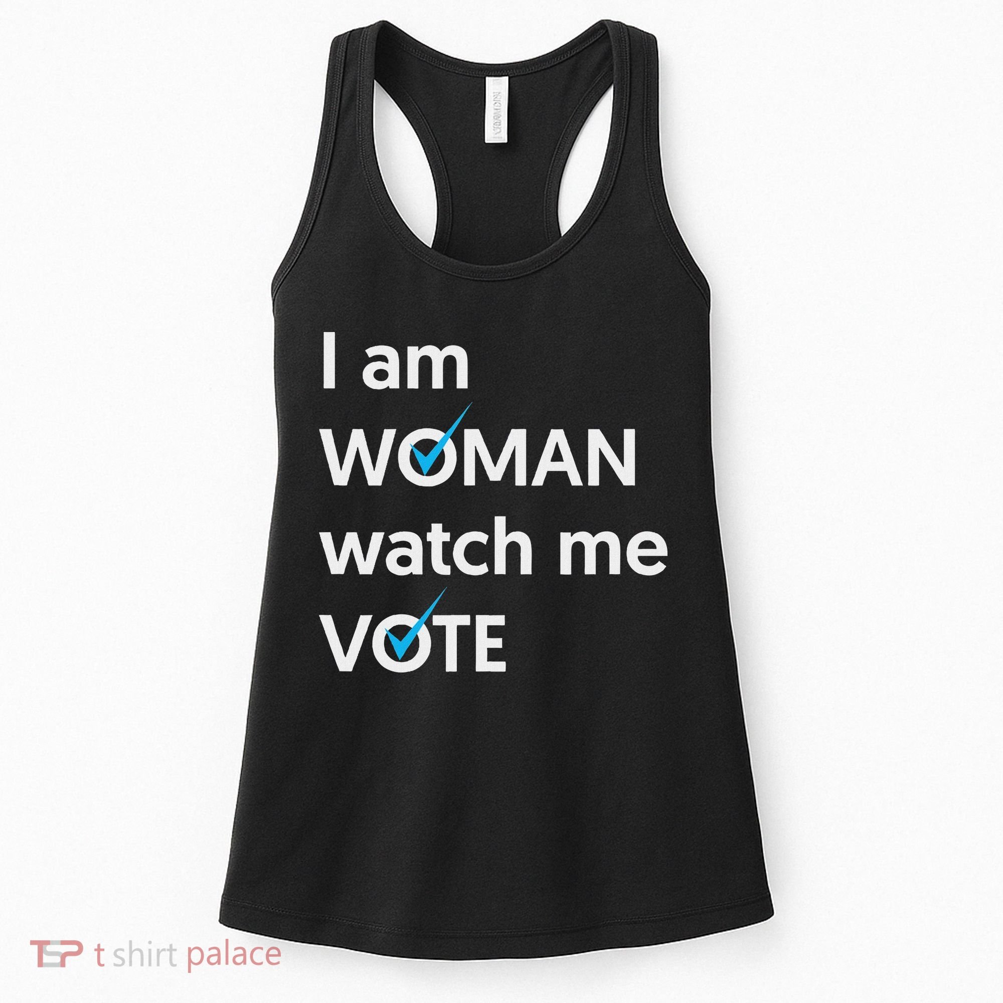 I Am Woman Watch Me Vote 2024 Blue Wave Vote Women's Tank Top