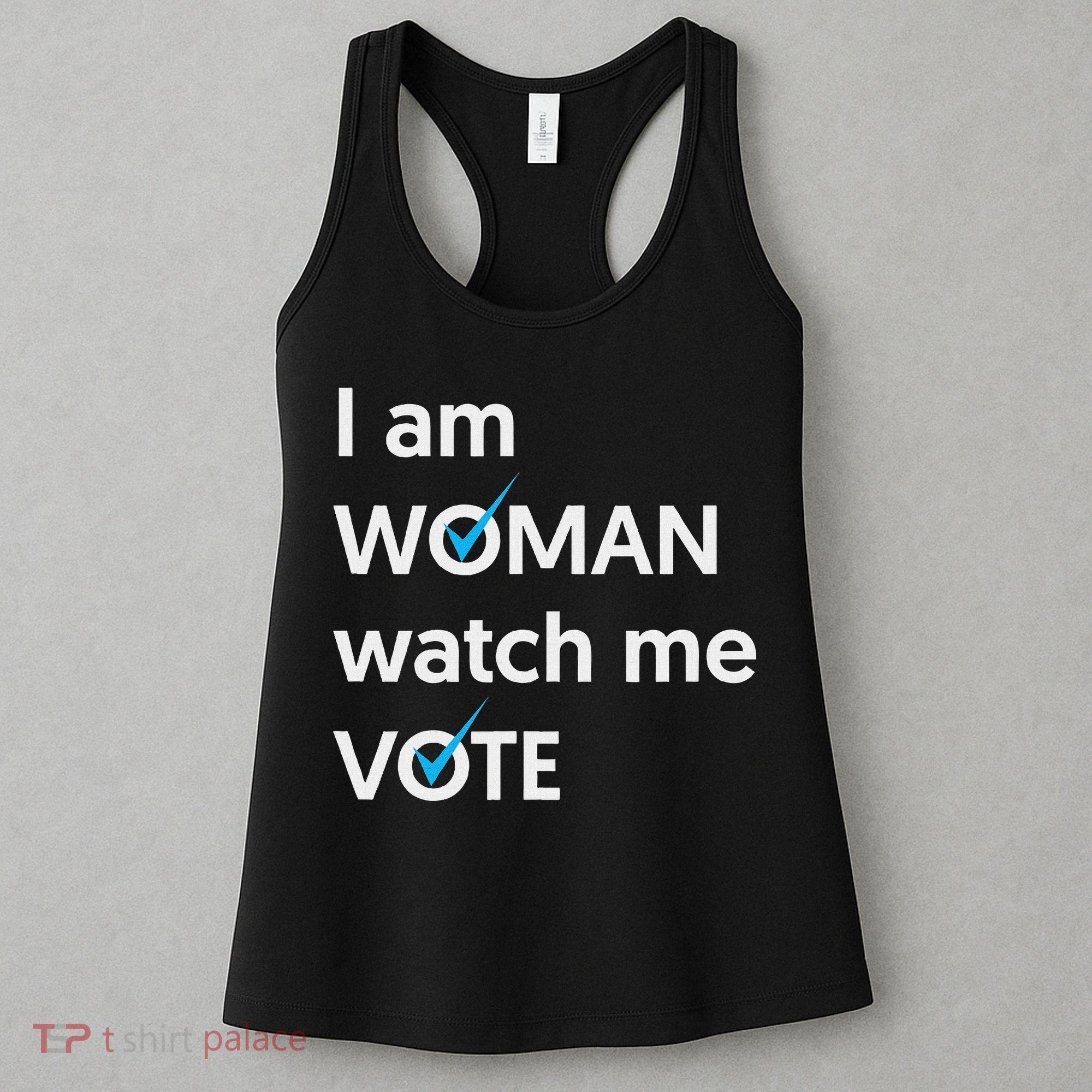 I Am Woman Watch Me Vote 2024 Blue Wave Vote Women's Tank Top