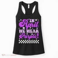 In April We Wear Purple Military Child Month Military Women's Tank Top thumb 0