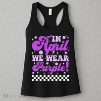 In April We Wear Purple Military Child Month Military Women's Tank Top thumb 3