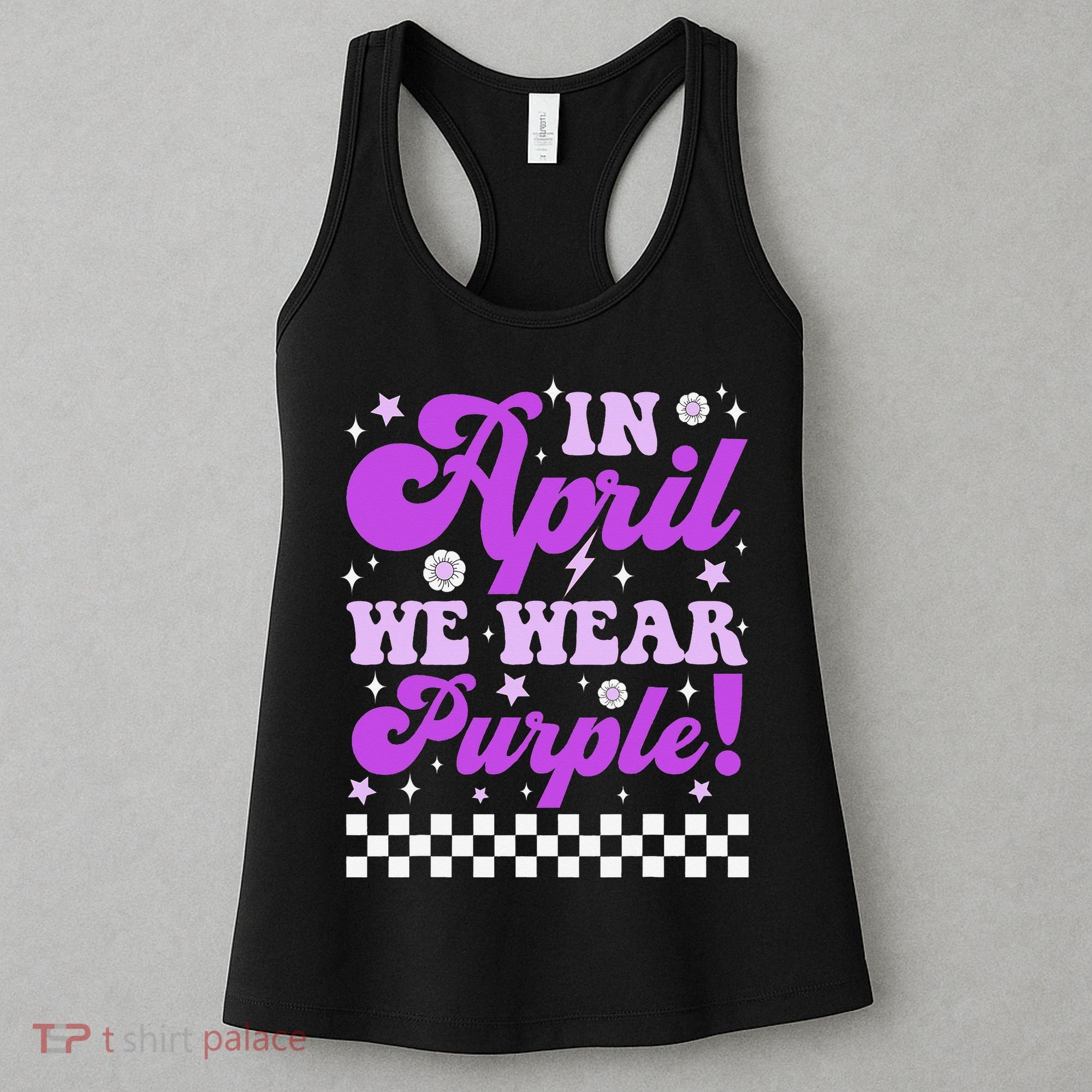 In April We Wear Purple Military Child Month Military Women's Tank Top