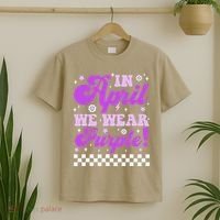 In April We Wear Purple Military Child Month Military T-Shirt thumb 2