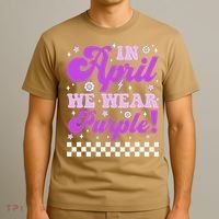 In April We Wear Purple Military Child Month Military T-Shirt thumb 3