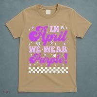 In April We Wear Purple Military Child Month Military T-Shirt thumb 5