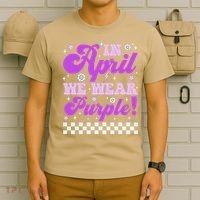 In April We Wear Purple Military Child Month Military T-Shirt thumb 6