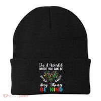 In A World Where You Can Be Anything Be Kind Support Autism Beanie thumb 0