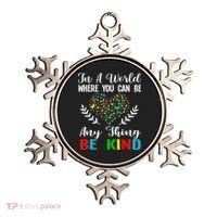 In A World Where You Can Be Anything Be Kind Support Autism Ornament thumb 0