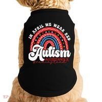 In April We Wear Red Autism Awareness Acceptance Red Doggie Tank thumb 0