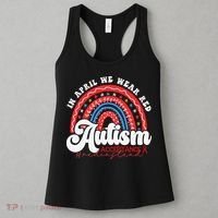 In April We Wear Red Autism Awareness Acceptance Red Women's Tank Top thumb 3
