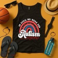 In April We Wear Red Autism Awareness Acceptance Red Tank Top thumb 4