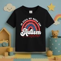 In April We Wear Red Autism Awareness Acceptance Red Toddler T-Shirt thumb 3