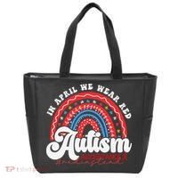 In April We Wear Red Autism Awareness Acceptance Red Tote Bag thumb 0